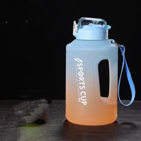 Sports Water Jug With Time Markers; Gradient Color Fitness Accessories (Color: Blue/orange)