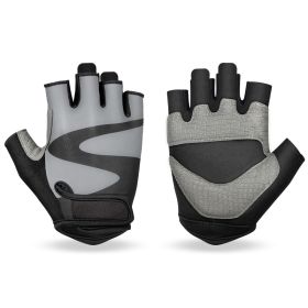 OZERO Men's Cycling Biker Gloves Fingerless Gym gloves Breathable MTB Accesories Motorcycle Sports Gloves Cycling Equipment (Color: Gray)