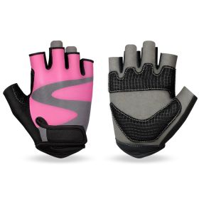 OZERO Men's Cycling Biker Gloves Fingerless Gym gloves Breathable MTB Accesories Motorcycle Sports Gloves Cycling Equipment (Color: Pink)