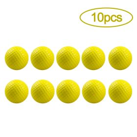 10Pcs Golf Balls PU Foam Elastic Indoor Outdoor Golf Practice Driving Range Children Putting Golf Supplies (Color: Yellow)