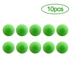 10Pcs Golf Balls PU Foam Elastic Indoor Outdoor Golf Practice Driving Range Children Putting Golf Supplies (Color: Green)