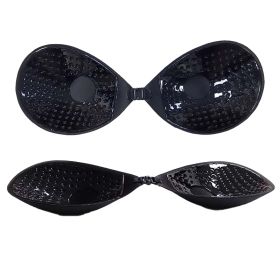 Adhesive Bra Strapless Sticky Invisible Push up Silicone Bra (Color: Black)