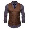 Men's Suit Vest Slim Fit Double Breasted Dress Vest