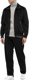 Mens 2 Pieces Velour Tracksuits Full Zip Stripe Casual Jogging Outfits Jacket & Pants Fitness Tracksuit Sets (size: M)