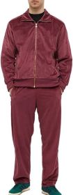 Mens 2 Pieces Velour Tracksuits Full Zip Stripe Casual Jogging Outfits Jacket & Pants Fitness Tracksuit Sets (size: 3XL)