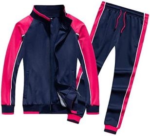 Women's 2 Pieces Tracksuits Casual Running Jogging Athletic Casual Outfits Full Zip Suit Gym Sports Sweatsuits (size: L)