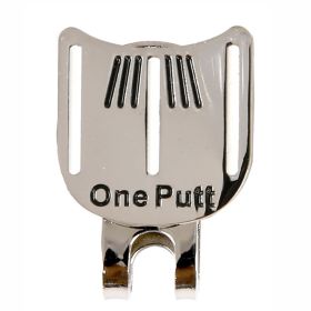 1pc "One Putt" Pattern Golf Hat Clip; Golf Putting Alignment Aiming Ball Marker With Magnetic (Color: White)