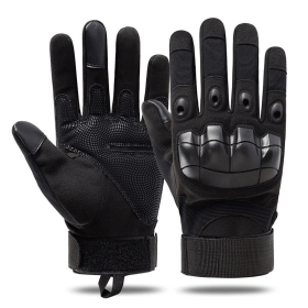 Unisex Airsoft Sports Gloves with Touchscreen Fingertip Capability (Color: Black)